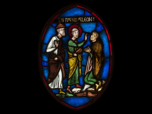 St. Pantaleon examining a patient